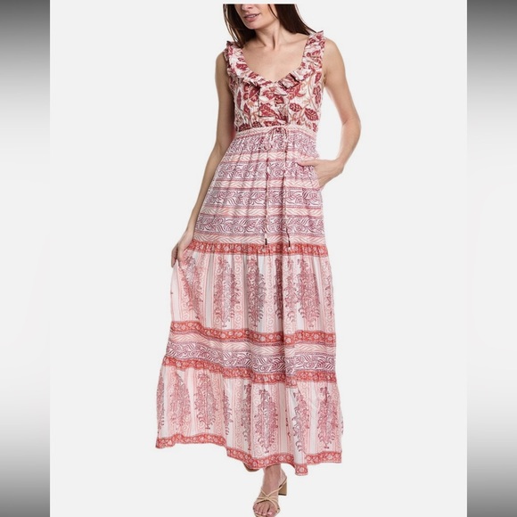 Garrie B Dresses & Skirts - Garrie B Ruffled Maxi Dress Women's Pink L